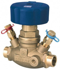 NIBCO - 1/2" Pipe, Solder End Connections, Straight Calibrated Balance Valve - 100mm Long, 97mm High, 240 Max psi, Brass Body - USA Tool & Supply