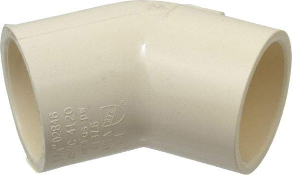 NIBCO - 1-1/4" CPVC Plastic Pipe 45° Elbow - Slip x Slip End Connections - USA Tool & Supply
