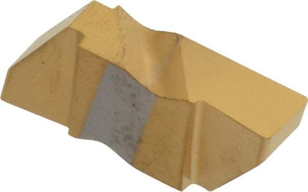 Tool-Flo - 4250FLG Grade GP50, 1/4" Cutting Width Carbide Grooving Insert - 6.35mm Max Depth of Cut, Right Hand, 0.02 to 0.025" Corner Radius, TiN Finish - USA Tool & Supply