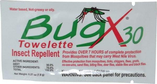 North - 50 Count 30% DEET Towelette - For Biting Flies, Black Flies, Chiggers, Deer Flies, Gnats, Midges, Mosquitoes, No-See-Ums, Stable Flies, Fleas - USA Tool & Supply