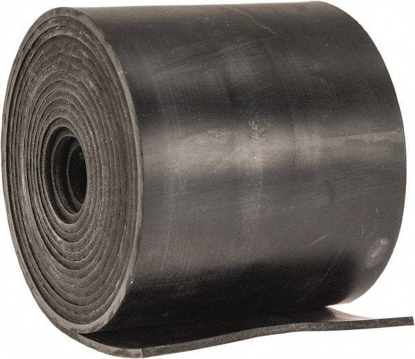 Made in USA - 1/16" Thick x 2" Wide x 60" Long, Plain Backed Neoprene Rubber Strip - Stock Length, 60 Shore A Durometer, 2,500 psi Tensile Strength, -40 to 225°F, Black - USA Tool & Supply