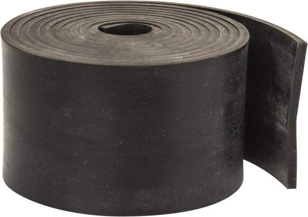 Made in USA - 1/8" Thick x 2" Wide x 60" Long, Plain Backed Neoprene Rubber Strip - Stock Length, 60 Shore A Durometer, 2,500 psi Tensile Strength, -40 to 225°F, Black - USA Tool & Supply