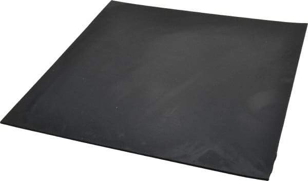 Made in USA - 12" Long, 12" Wide, 1/8" Thick, Neoprene Rubber Foam Sheet - 50 to 60 Durometer, Black, -40 to 225°F, 2,500 psi Tensile Strength, Plain Backing, Stock Length - USA Tool & Supply