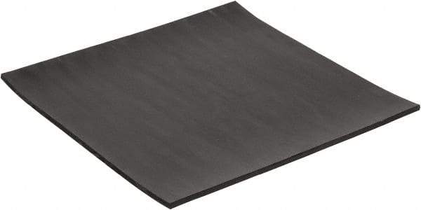 Made in USA - 12" Long, 12" Wide, 1/4" Thick, Neoprene Rubber Foam Sheet - 50 to 60 Durometer, Black, -40 to 225°F, 2,500 psi Tensile Strength, Plain Backing, Stock Length - USA Tool & Supply