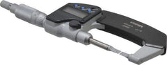 Mitutoyo - 0mm to 25.4mm Electronic Blade Micrometer - 0.003mm Accuracy, 0.4mm Blade Thickness, Ratchet Stop Thimble - USA Tool & Supply
