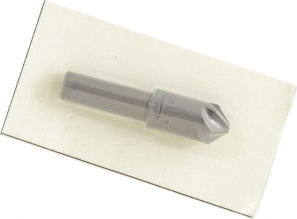 Made in USA - 1/2" Head Diam, 3/8" Shank Diam, 6 Flute 90° High Speed Steel Countersink - USA Tool & Supply