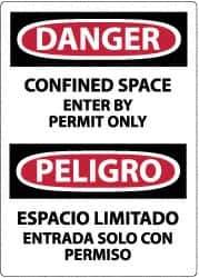 NMC - "Danger - Do Not Enter - Authorized Personnel Only", 14" Long x 10" Wide, Pressure-Sensitive Vinyl Safety Sign - Rectangle, 0.004" Thick, Use for Security & Admittance - USA Tool & Supply