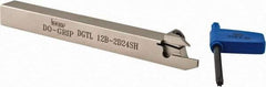 Iscar - External Thread, 0.4724" Max Depth of Cut, 1.9mm Min Groove Width, 120mm OAL, Left Hand Indexable Grooving Cutoff Toolholder - 12mm Shank Height x 12mm Shank Width, DG.. Insert Style, DGT Toolholder Style, Series Do-Grip - USA Tool & Supply