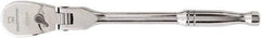 GearWrench - 1/4" Drive Pear Head Ratchet - Full Polish Chrome Finish, 6" OAL, 60 Gear Teeth, Full Polished Handle, Flex Head - USA Tool & Supply