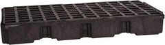 Eagle - 30 Gal Sump, 5,000 Lb Capacity, 2 Drum, Polyethylene Platform - 51-1/2" Long x 26-1/4" Wide x 6-1/2" High, Black, Low Profile, Vertical, Inline Drum Configuration - USA Tool & Supply