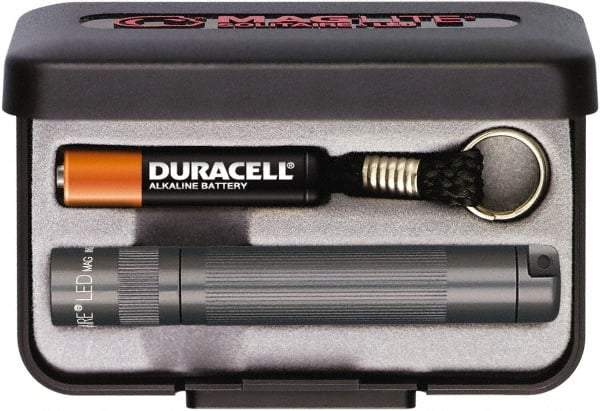 Mag-Lite - Clear LED Bulb, 47 Lumens, Mini Flashlight - Gray Aluminum Body, 1 AAA Alkaline Battery Included - USA Tool & Supply