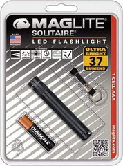 Mag-Lite - Clear LED Bulb, 47 Lumens, Mini Flashlight - Black Aluminum Body, 1 AAA Alkaline Battery Included - USA Tool & Supply