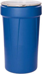 Eagle - 55 Gallon Blue Tapered Cylinder Polyethylene Open Head Drum - 39-1/8" High x 23-3/4" Diam - USA Tool & Supply