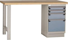 Rousseau Metal - 60 Wide x 30" Deep x 34" High, Laminated Hardwood Workbench - Fixed Legs - USA Tool & Supply