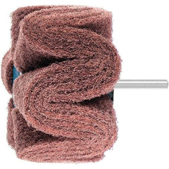 PFERD - 4" Diam x 2" Face Width, Aluminum Oxide Nonwoven Mounted Flap Wheel - 1/4" Shank Mount, 180 Grit, 6,000 Max RPM - USA Tool & Supply