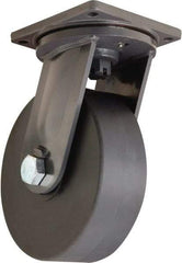 Hamilton - 12" Diam x 4" Wide x 15-1/2" OAH Top Plate Mount Swivel Caster - Nylon, 10,000 Lb Capacity, Precision Roller Ball Bearing, 8-1/2 x 8-1/2" Plate - USA Tool & Supply