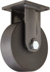 Hamilton - 12" Diam x 4" Wide x 15-1/2" OAH Top Plate Mount Rigid Caster - Nylon, 10,000 Lb Capacity, Precision Roller Ball Bearing, 8-1/2 x 8-1/2" Plate - USA Tool & Supply