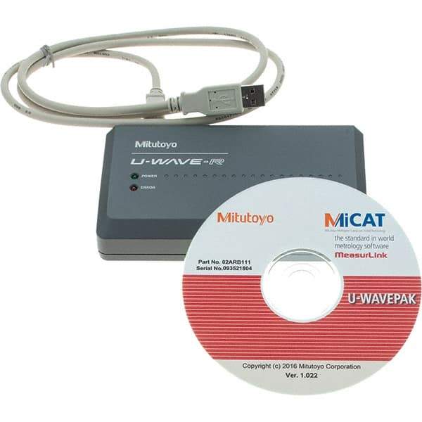 Mitutoyo - SPC U-Wave Receiver - Use with U-Wave Wireless System for SPC Data Transfer & Calipers - USA Tool & Supply