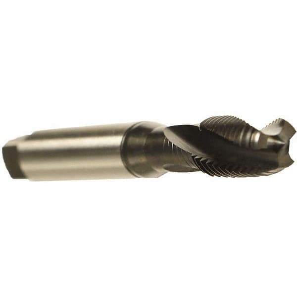 Emuge - #4-40 UNC 2 Flute 2BX Modified Bottoming Spiral Flute Tap - Cobalt, Oxide Finish, 1-7/8" OAL, Right Hand Flute, Right Hand Thread, Series Rekord D - Exact Industrial Supply