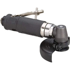 Dynabrade - 4" Wheel Diam, 13,500 RPM, Pneumatic Angle & Disc Grinder - 3/8-24 Spindle, 40 CFM, Rear Exhaust - USA Tool & Supply