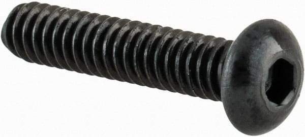 Value Collection - #3-48 UNC Hex Socket Drive, Button Screw - Alloy Steel, Black Oxide Finish, Fully Threaded, 1/2" Length Under Head - USA Tool & Supply