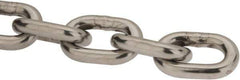 Value Collection - 9/32" Welded Stainless Steel Chain - 2,000 Lb Capacity, Grade 30, Cut to Length, Stainless Steel, Bright Finish - USA Tool & Supply