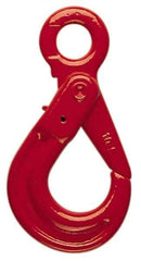 Pewag - 4,500 Lb Capacity, Chain Grade 80, Alloy Steel Eye Hook - 4-31/32" Reach, 23/64" Eye ID, 9/32" Chain Diam, Dacromet - USA Tool & Supply