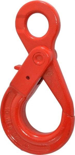 Pewag - 7,100 Lb Capacity, Chain Grade 80, Alloy Steel Eye Hook - 6-13/16" Reach, 1-3/8" Eye ID, 3/8" Chain Diam, Dacromet - USA Tool & Supply