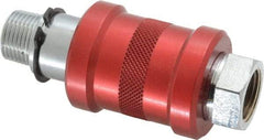 Legris - 3/8" Pipe, MNPT x FNPT, Nickel Plated Brass Standard Slide Valve - 230 Max psi, Anodized Aluminum Sleeve - USA Tool & Supply
