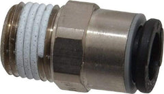 Legris - 6mm Outside Diam, 1/8 NPT, Nickel Plated Brass Push-to-Connect Tube Male Connector - 290 Max psi, Tube to Male NPT Connection, Buna Nitrile O-Ring - USA Tool & Supply