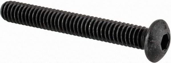 Value Collection - #5-40 UNC Hex Socket Drive, Button Screw - Alloy Steel, Black Oxide Finish, Fully Threaded, 1" Length Under Head - USA Tool & Supply