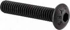 Value Collection - #8-32 UNC Hex Socket Drive, Button Screw - Alloy Steel, Black Oxide Finish, Fully Threaded, 7/8" Length Under Head - USA Tool & Supply