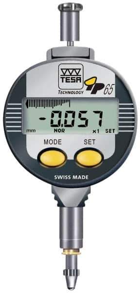 TESA Brown & Sharpe - 0 to 5mm Range, 0.00005 & 0.0005" Graduation, Electronic Drop Indicator - Accurate to 4µ, English & Metric System, LCD Display - USA Tool & Supply