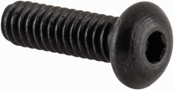 Value Collection - #2-56 UNC Hex Socket Drive, Button Screw - Alloy Steel, Black Oxide Finish, Fully Threaded, 5/16" Length Under Head - USA Tool & Supply