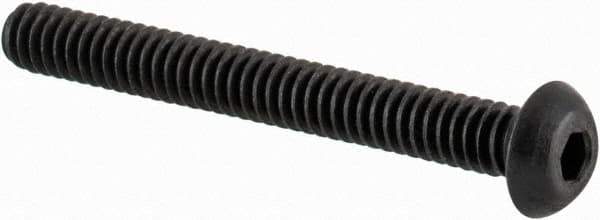 Value Collection - #2-56 UNC Hex Socket Drive, Button Screw - Alloy Steel, Black Oxide Finish, Fully Threaded, 3/4" Length Under Head - USA Tool & Supply