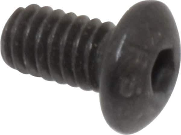 Value Collection - #8-32 UNC Hex Socket Drive, Button Screw - Alloy Steel, Black Oxide Finish, Fully Threaded, 5/16" Length Under Head - USA Tool & Supply