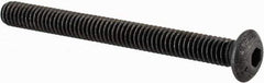 Value Collection - #8-32 UNC Hex Socket Drive, Button Screw - Alloy Steel, Black Oxide Finish, Fully Threaded, 1-3/4" Length Under Head - USA Tool & Supply
