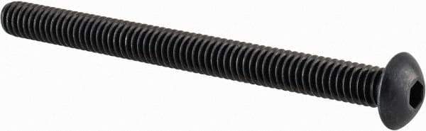 Value Collection - #8-32 UNC Hex Socket Drive, Button Screw - Alloy Steel, Black Oxide Finish, Fully Threaded, 2" Length Under Head - USA Tool & Supply