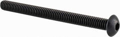 Value Collection - #8-32 UNC Hex Socket Drive, Button Screw - Alloy Steel, Black Oxide Finish, Fully Threaded, 2" Length Under Head - USA Tool & Supply