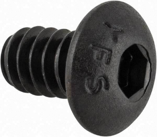 Value Collection - #10-24 UNC Hex Socket Drive, Button Screw - Alloy Steel, Black Oxide Finish, Fully Threaded, 5/16" Length Under Head - USA Tool & Supply