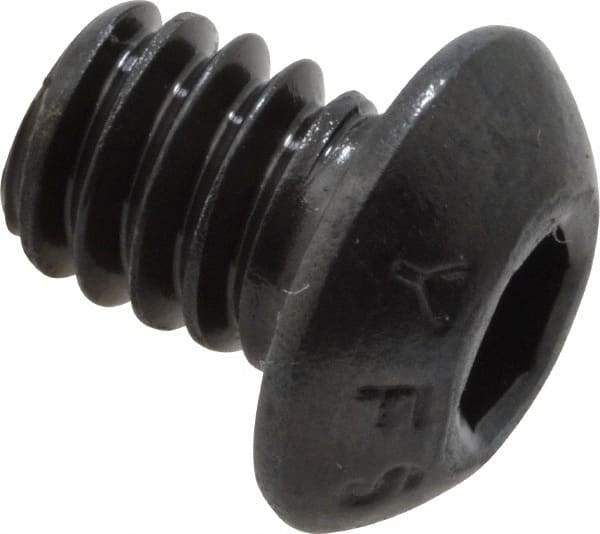 Value Collection - 1/4-20 UNC Hex Socket Drive, Button Screw - Alloy Steel, Black Oxide Finish, Fully Threaded, 5/16" Length Under Head - USA Tool & Supply