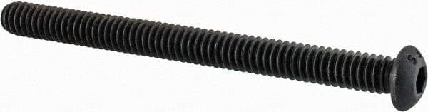 Value Collection - 1/4-20 UNC Hex Socket Drive, Button Screw - Alloy Steel, Black Oxide Finish, Fully Threaded, 3" Length Under Head - USA Tool & Supply
