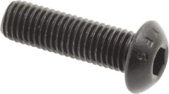 Value Collection - 1/4-28 UNF Hex Socket Drive, Button Screw - Alloy Steel, Black Oxide Finish, Fully Threaded, 7/8" Length Under Head - USA Tool & Supply