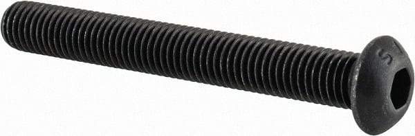 Value Collection - 1/4-28 UNF Hex Socket Drive, Button Screw - Alloy Steel, Black Oxide Finish, Fully Threaded, 2" Length Under Head - USA Tool & Supply