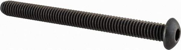 Value Collection - 5/16-18 UNC Hex Socket Drive, Button Screw - Alloy Steel, Black Oxide Finish, Fully Threaded, 3-1/2" Length Under Head - USA Tool & Supply