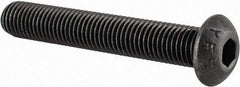 Value Collection - 5/16-24 UNF Hex Socket Drive, Button Screw - Alloy Steel, Black Oxide Finish, Fully Threaded, 2" Length Under Head - USA Tool & Supply