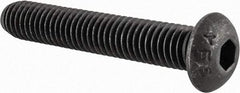 Value Collection - 3/8-16 UNC Hex Socket Drive, Button Screw - Alloy Steel, Black Oxide Finish, Fully Threaded, 2-1/4" Length Under Head - USA Tool & Supply