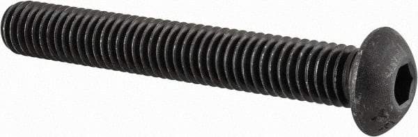 Value Collection - 3/8-16 UNC Hex Socket Drive, Button Screw - Alloy Steel, Black Oxide Finish, Fully Threaded, 2-3/4" Length Under Head - USA Tool & Supply