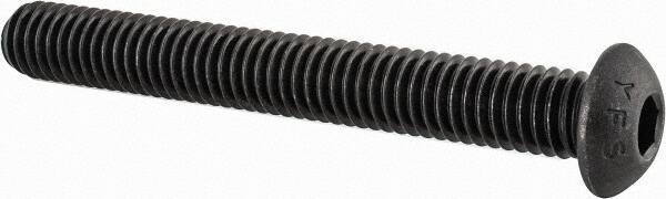 Value Collection - 3/8-16 UNC Hex Socket Drive, Button Screw - Alloy Steel, Black Oxide Finish, Fully Threaded, 3" Length Under Head - USA Tool & Supply