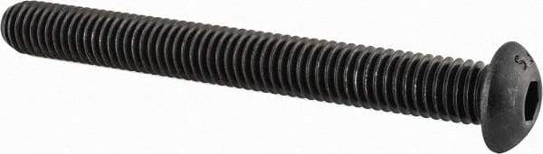 Value Collection - 3/8-16 UNC Hex Socket Drive, Button Screw - Alloy Steel, Black Oxide Finish, Fully Threaded, 3-1/2" Length Under Head - USA Tool & Supply